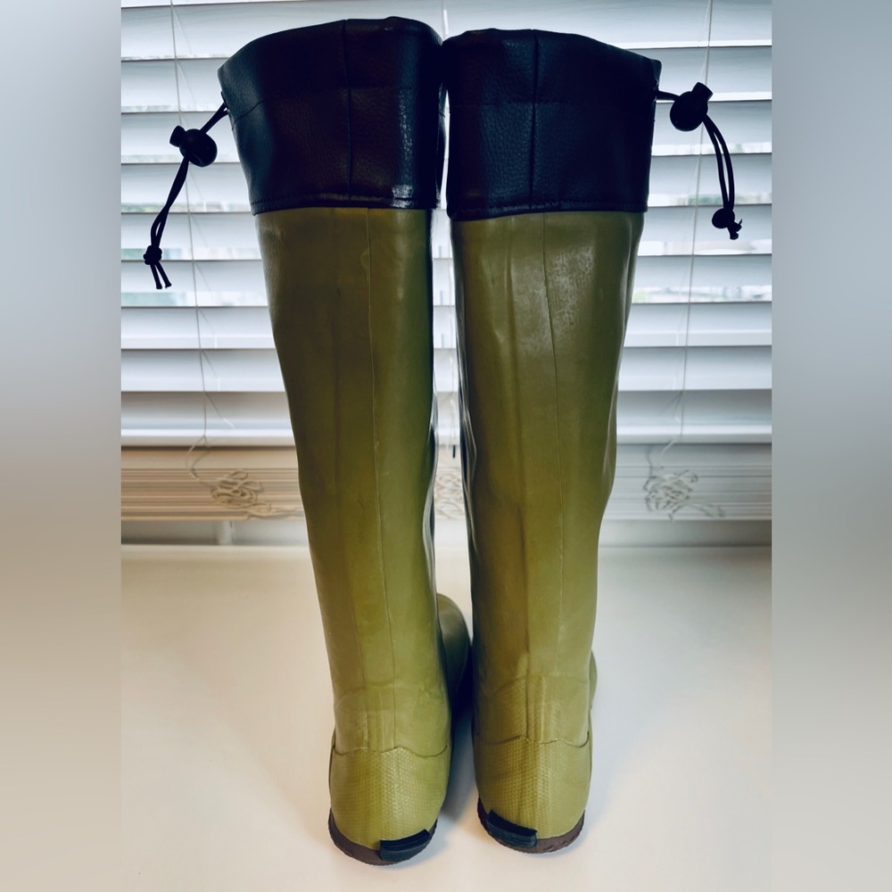 WBSJ Wild Bird Society of Japan Rubber Rain Boots Olive Green Sz. LL/W 9.5-10.5 - Picture 5 of 8